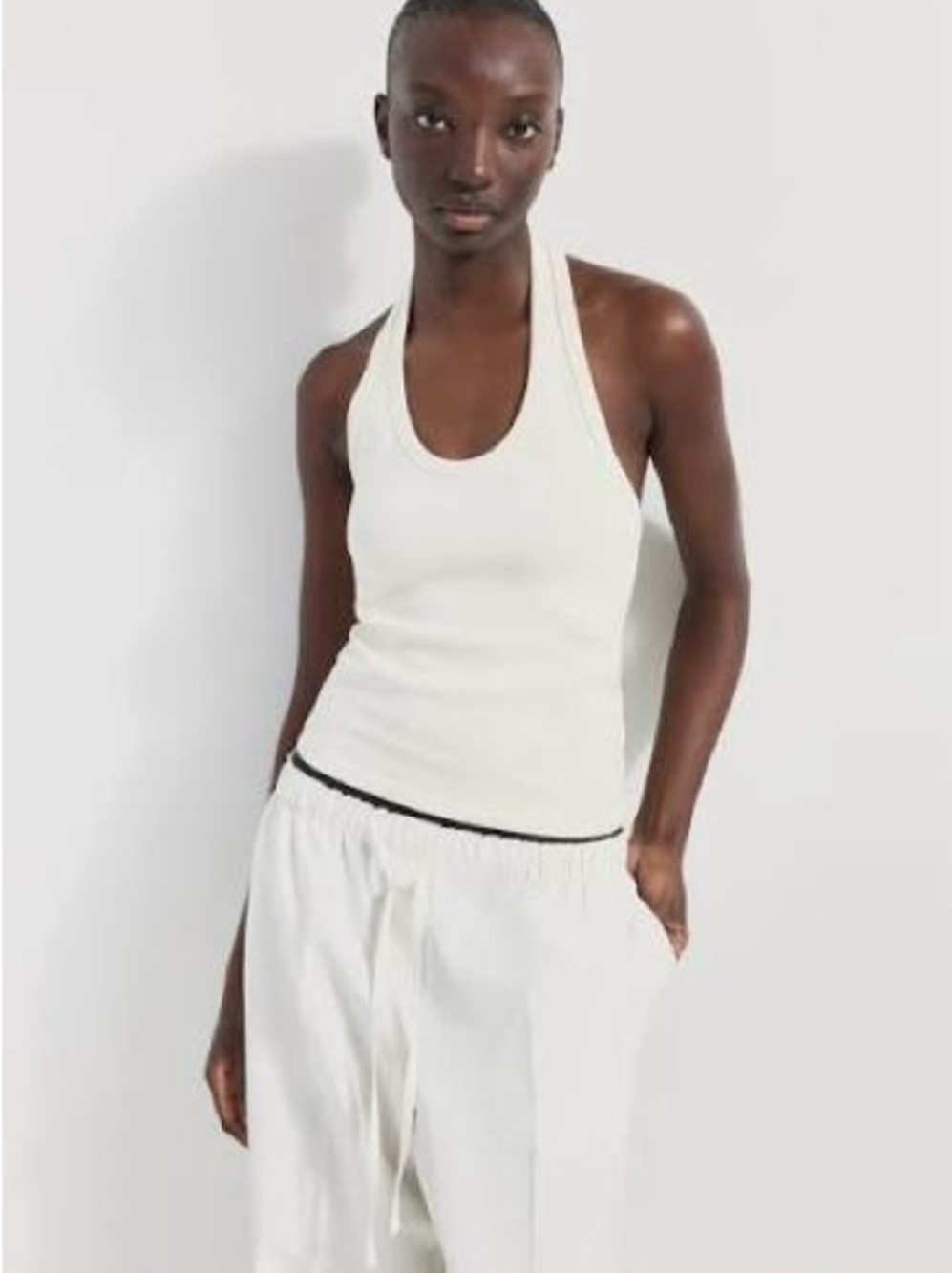 H&M White/Cream Halter Tank Top